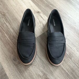 Maurices Black Loafers with Tan Sole